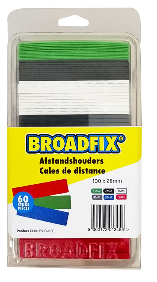 BROADFIX FC16C60EC Flate shims 100x28mm, 1-6mm, 60 stk.