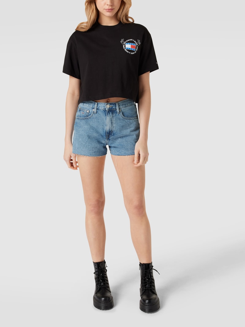 Jeansshorts mit Label-Patch in jeans