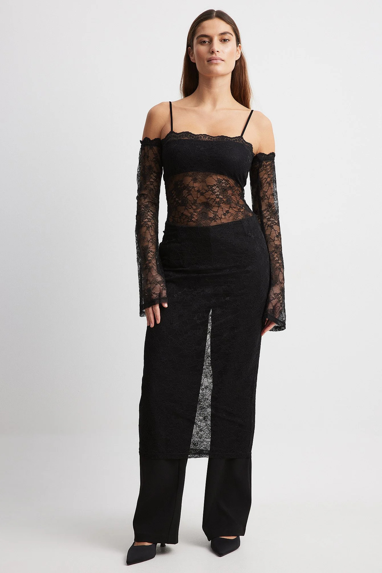 Midikleid mit Spitze