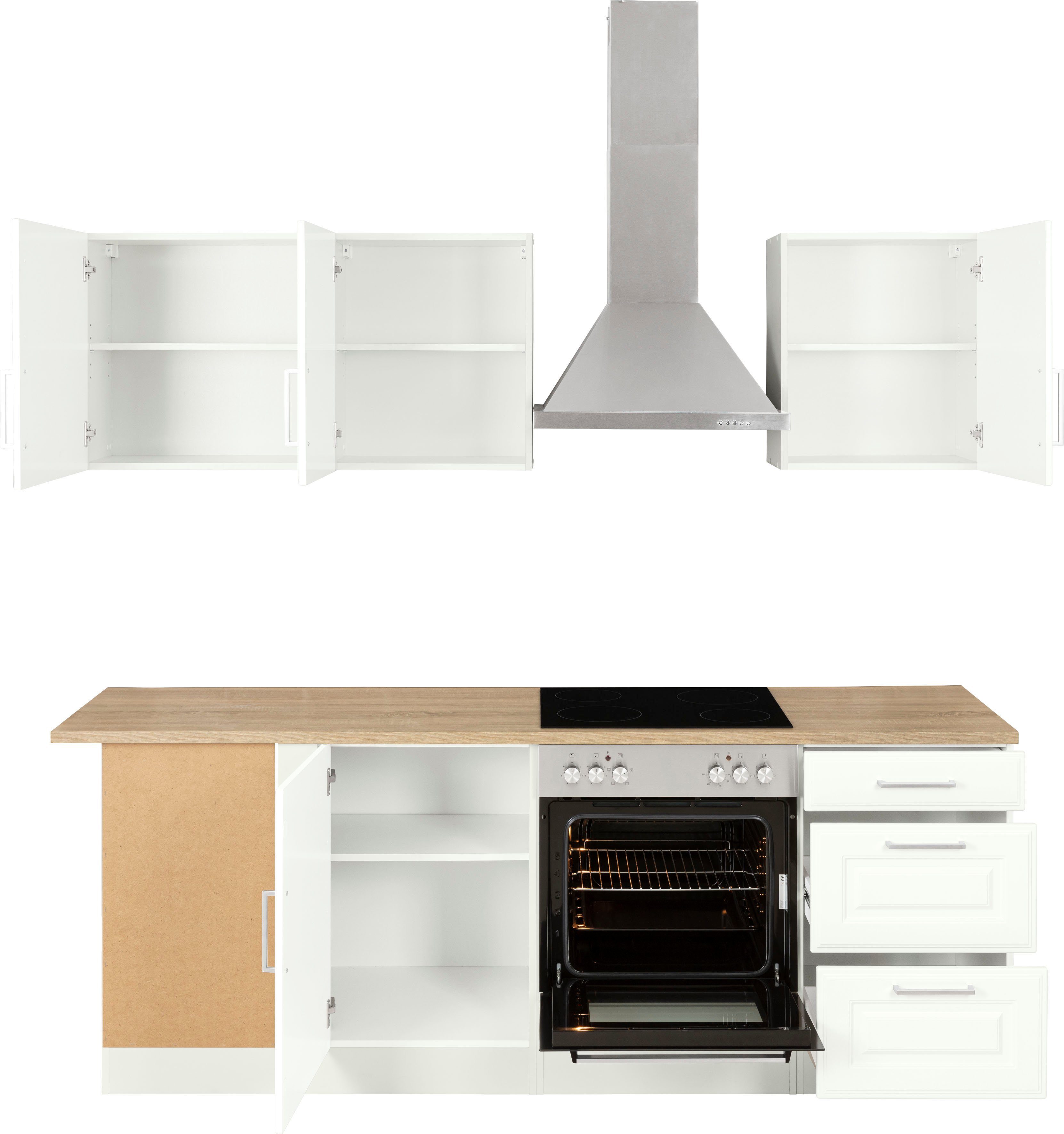 HELD MÖBEL Winkelküche Stockholm, Stellbreite 220/220 cm, mit hochwertigen MDF Fronten im Landhaus-Stil