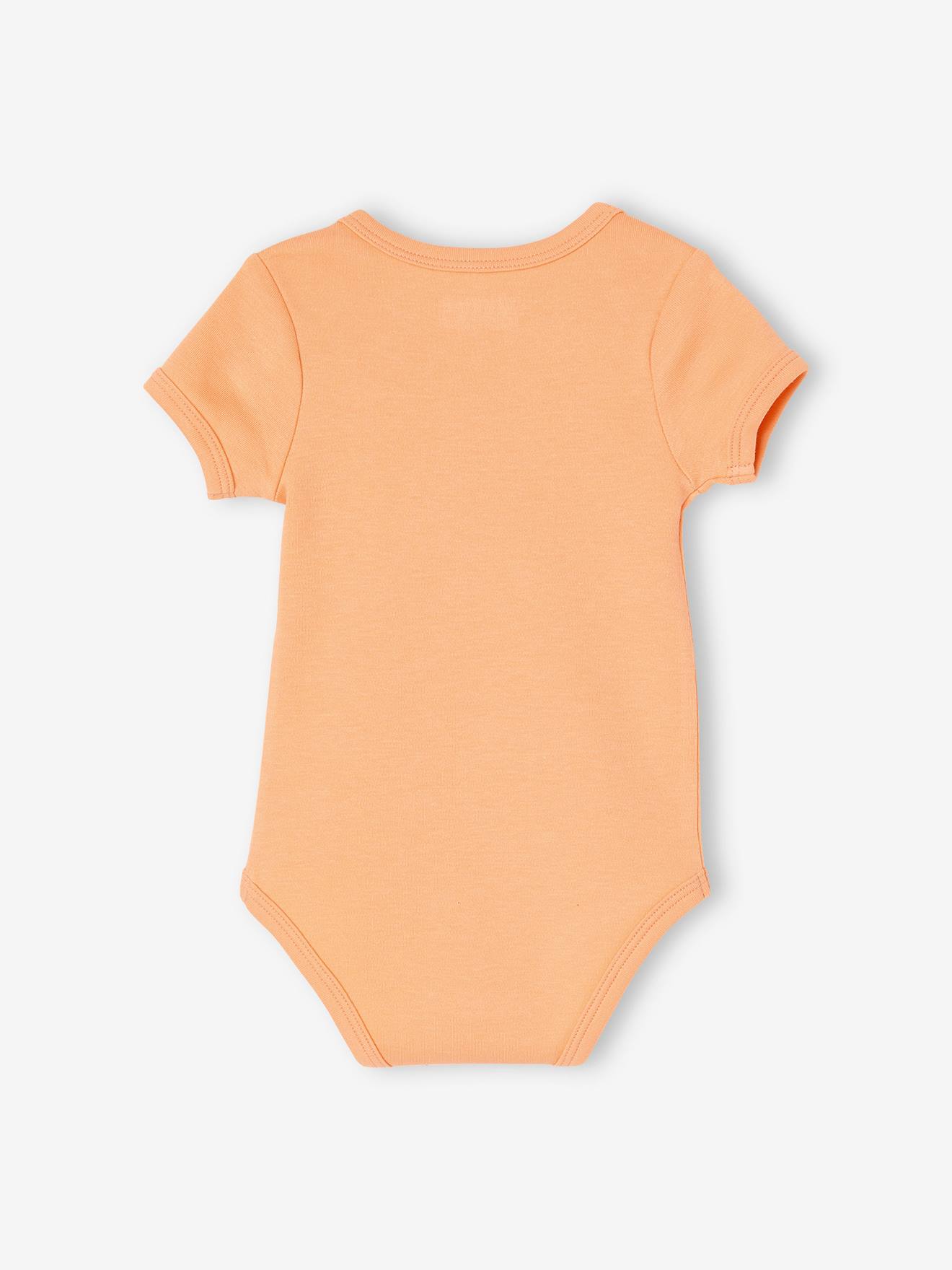 Lot de 3 bodies manches courtes bébé emmanchure américaine abricot poudré
