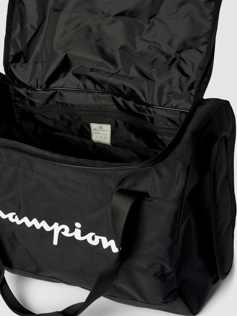 Weekender mit Label-Print Modell 'Duffle' in schwarz