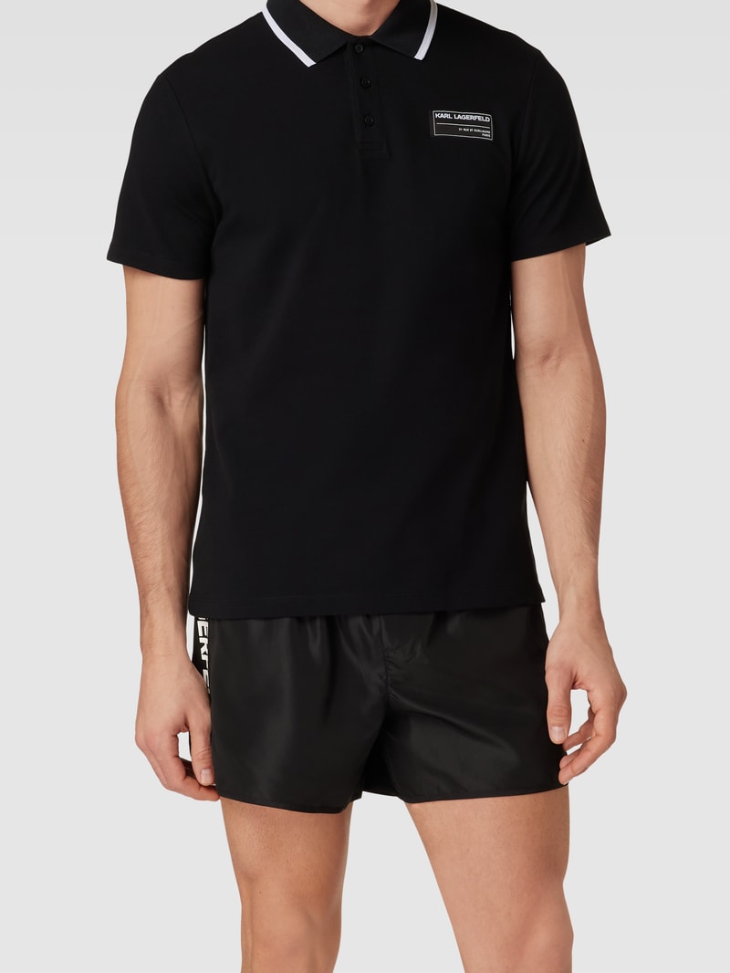 Badehose mit Logo-Print in schwarz