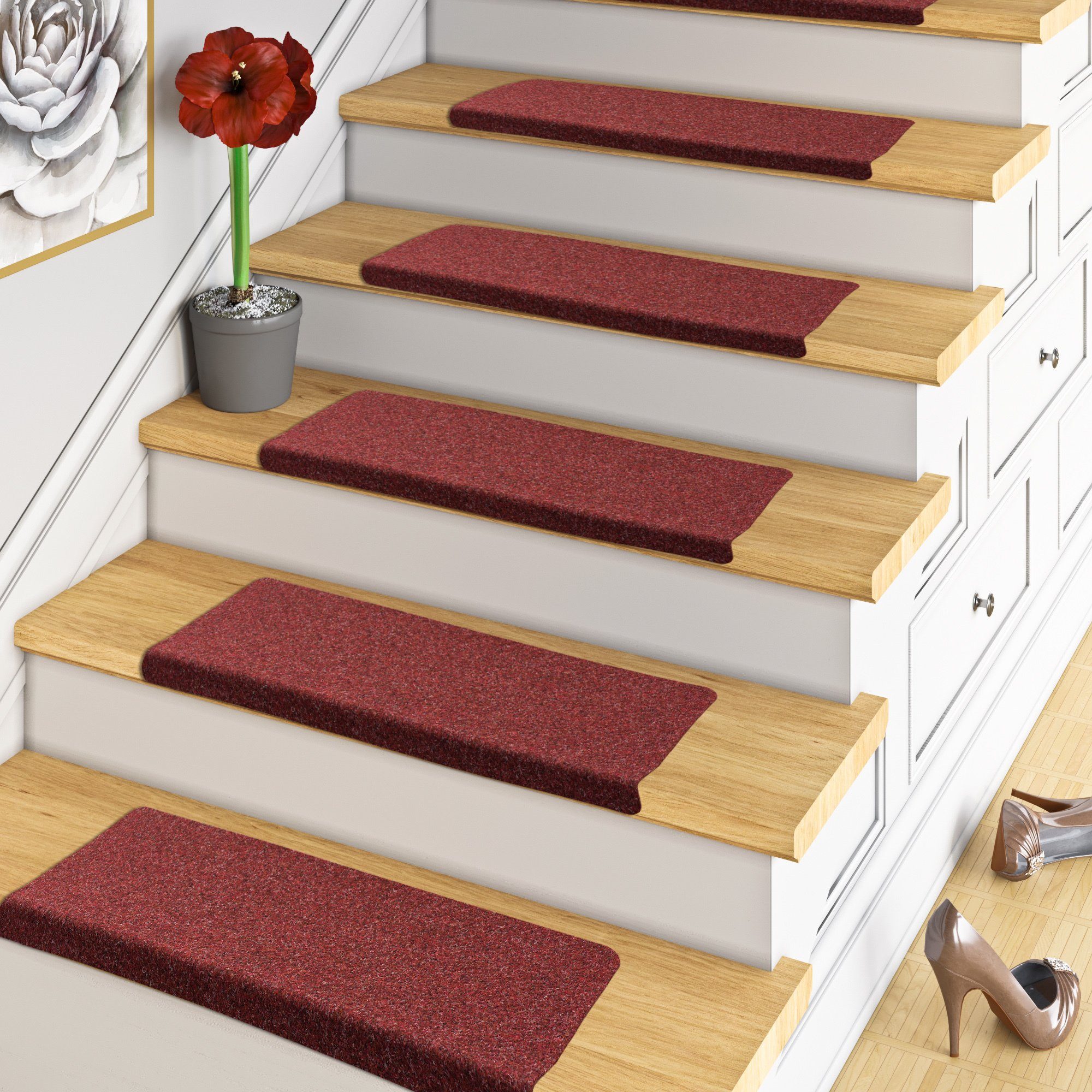 Stufenmatte Trend Nadelfilz Stufenmatte Bent 15er-Set, Pergamon, Eckig, Höhe: 8 mm