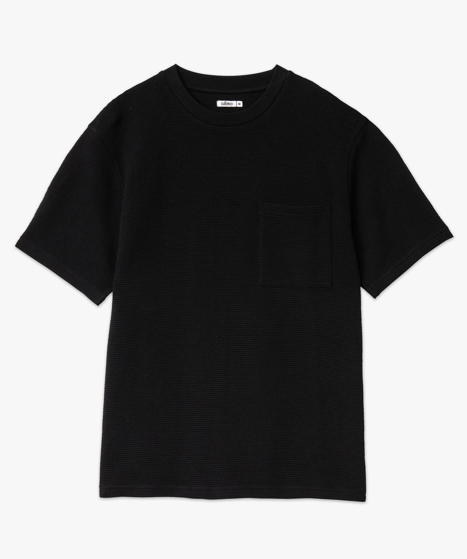 Tee-shirt manches courtes en coton texturé épais homme noir | GEMO