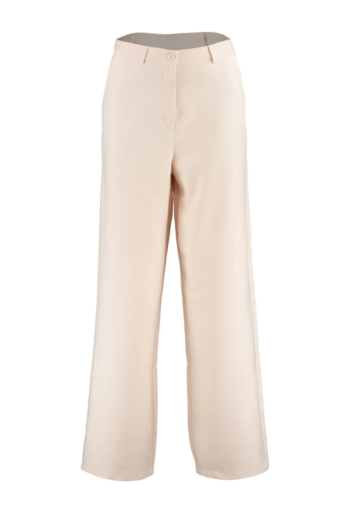 Trendyol Collection  Cremefarbene Webhose mit weitem Bein TWOAW23PL00151