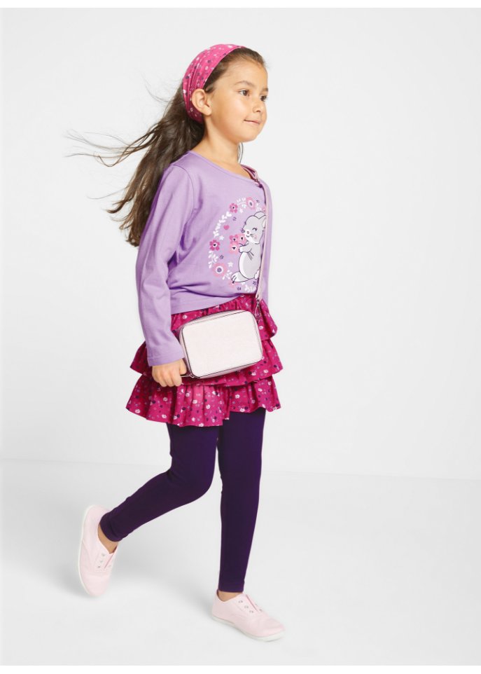 Mädchen Shirt, Rock, Leggings, Haarband (4-tlg.Set)