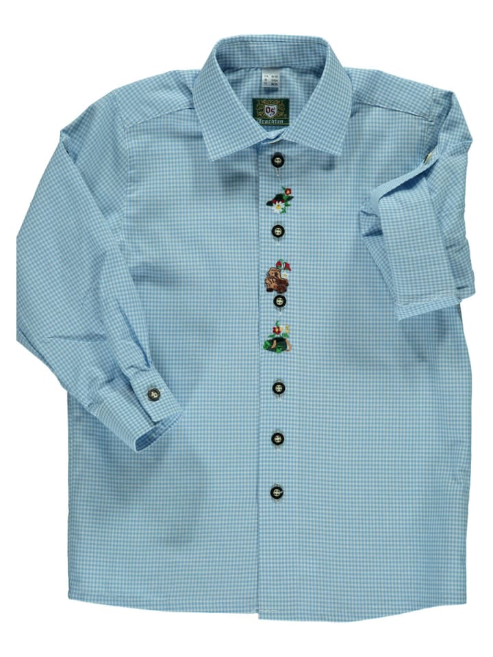 OS-Trachten Trachtenhemd Samku in hellblau/bleu günstig kaufen