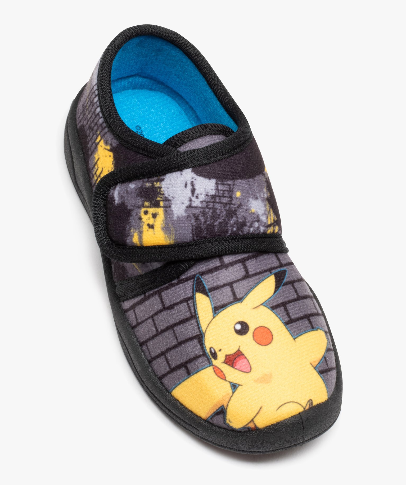 Chaussons Garçon à scratch imprimés Pikachu - Pokemon gris | GEMO