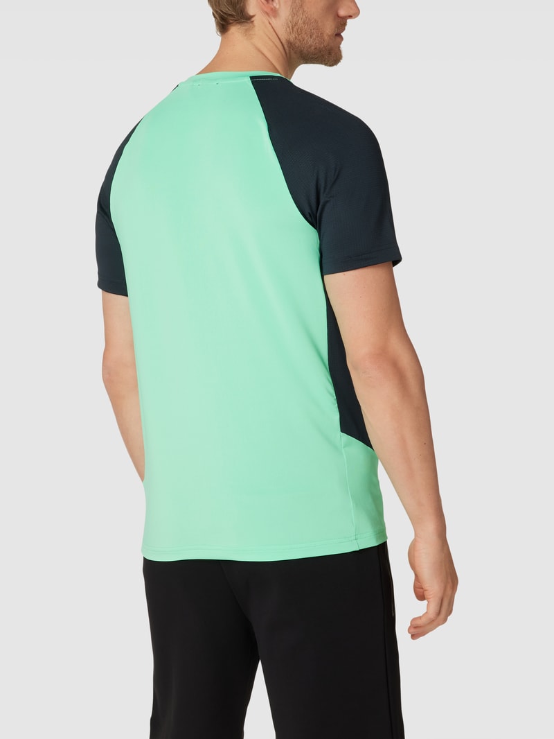 T-Shirt mit Mesh-Details Modell 'Active' in hellgrün