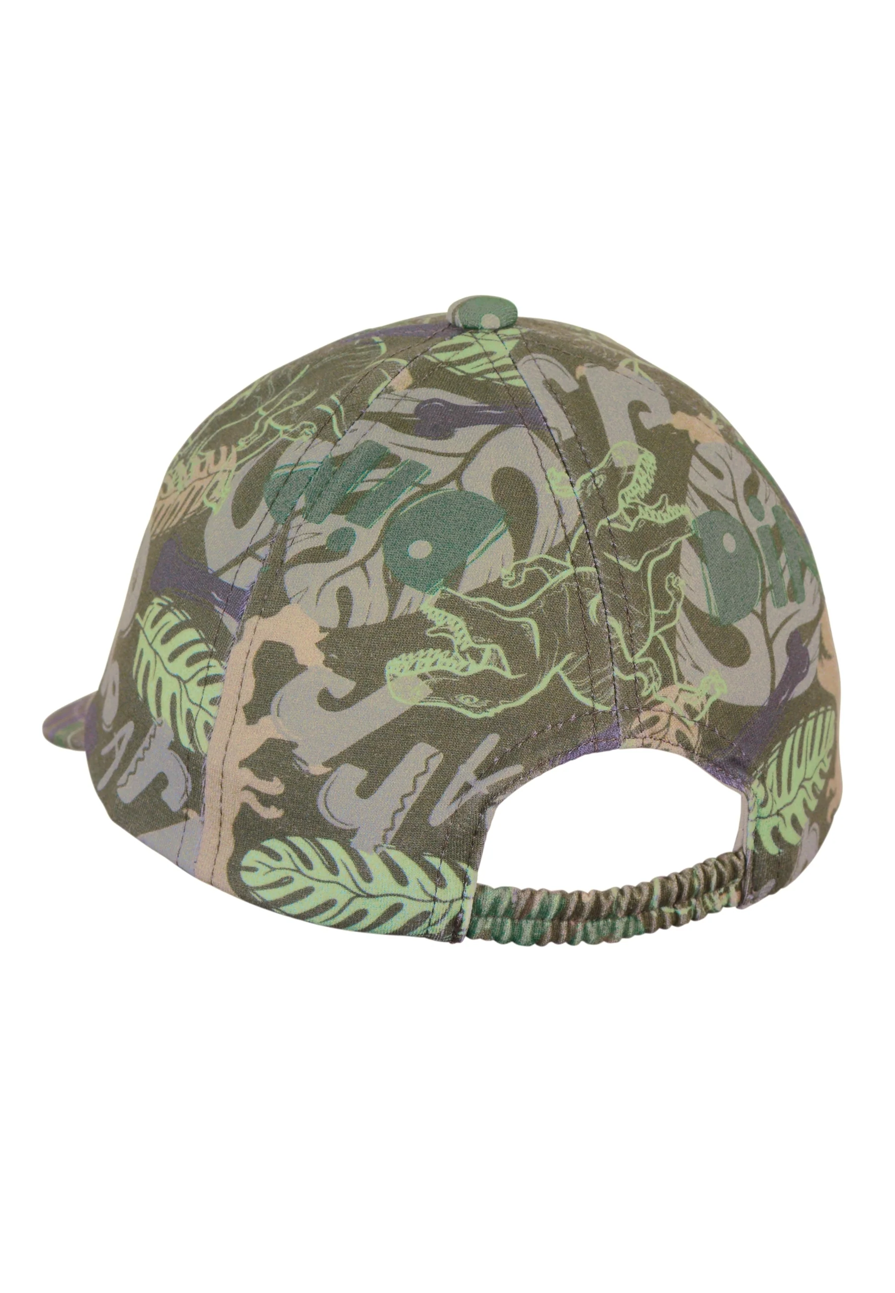 Baseball-Cap Jersey grün mit allover Dinosaurier