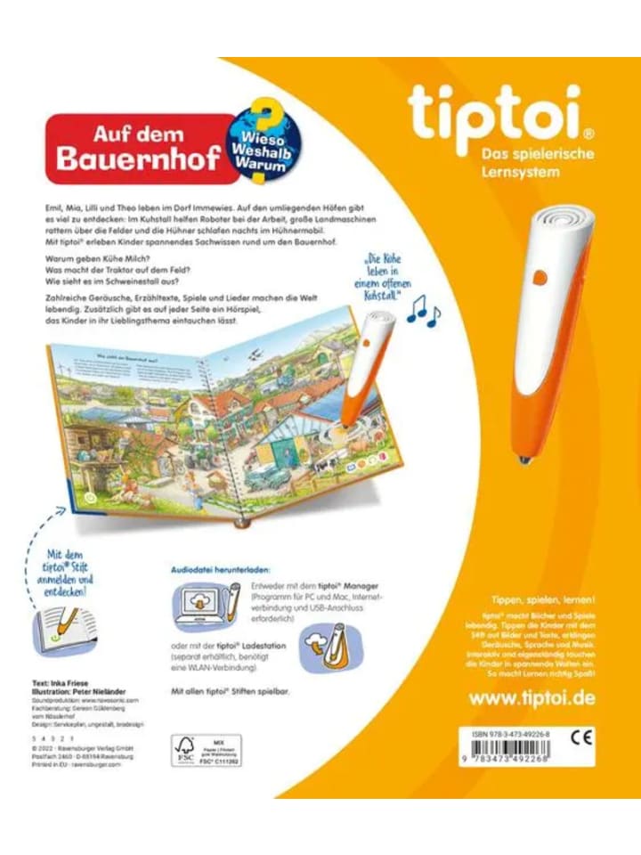 Ravensburger tiptoi® Wieso? Weshalb? Warum? Auf dem Bauernhof günstig kaufen onesize
