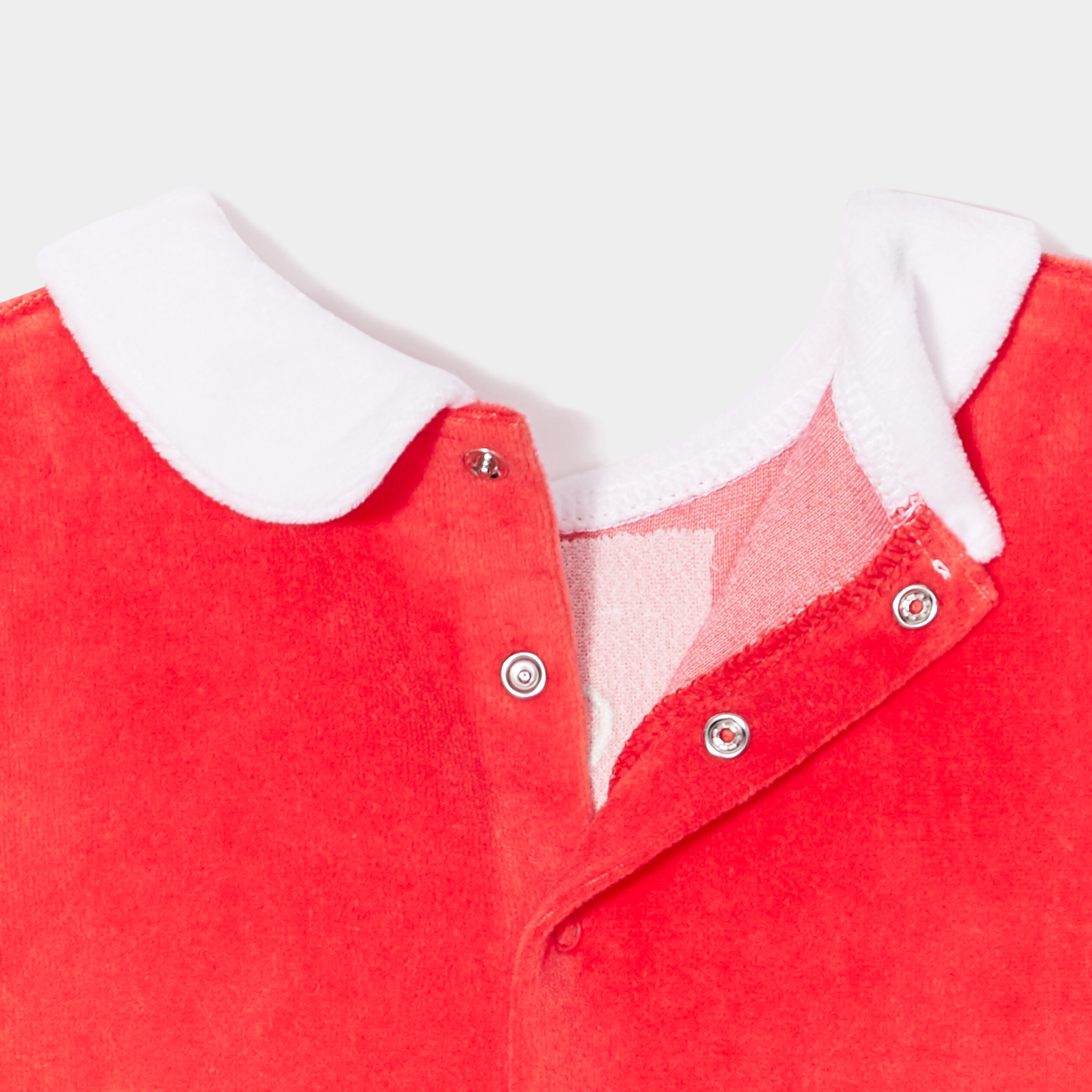 Dors-bien manches longues boutonné rouge bébé | La Halle