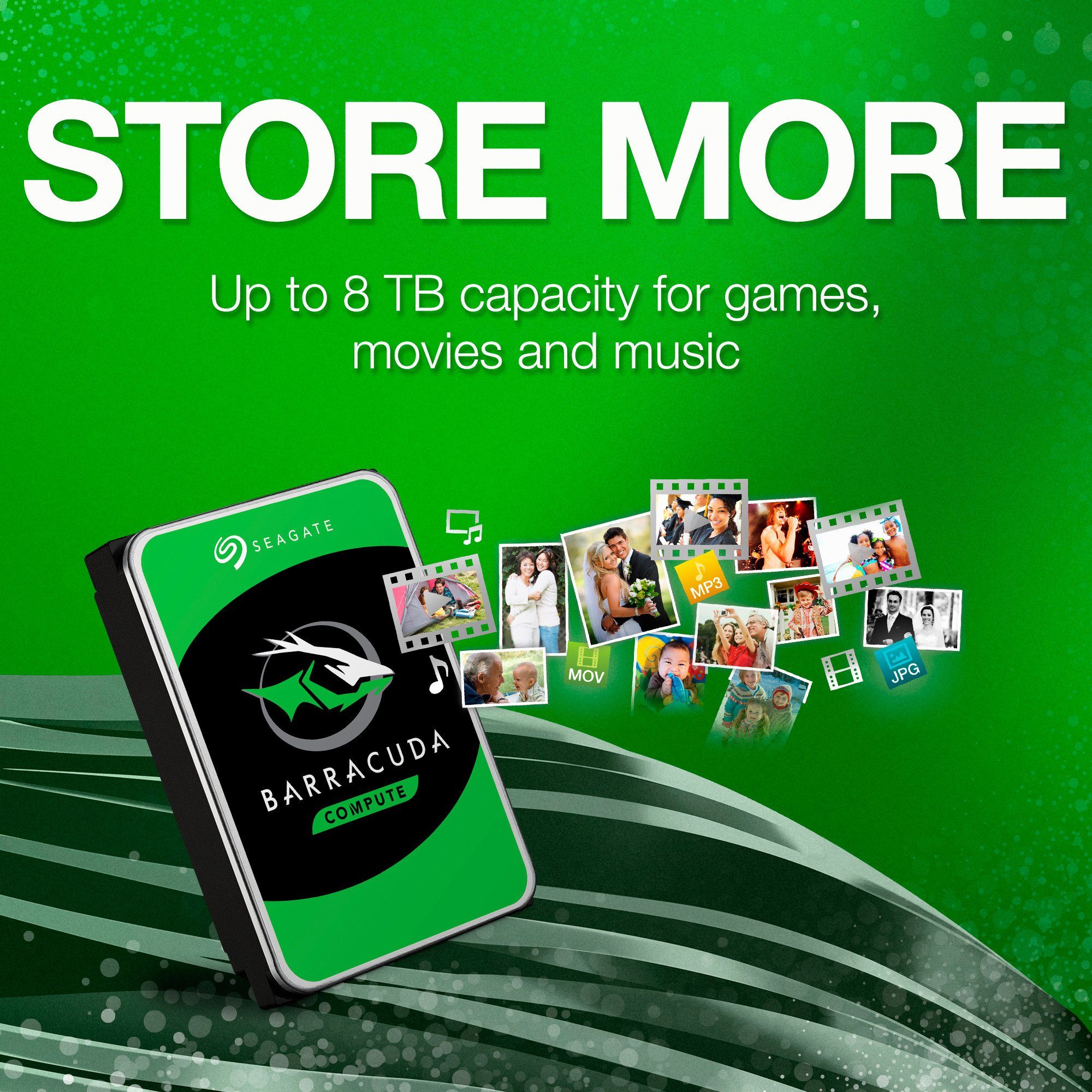 Seagate Seagate ST8000DM004 8 TB, Festplatte, (SATA 6 HDD-Festplatte (8.000 GB) 3,5