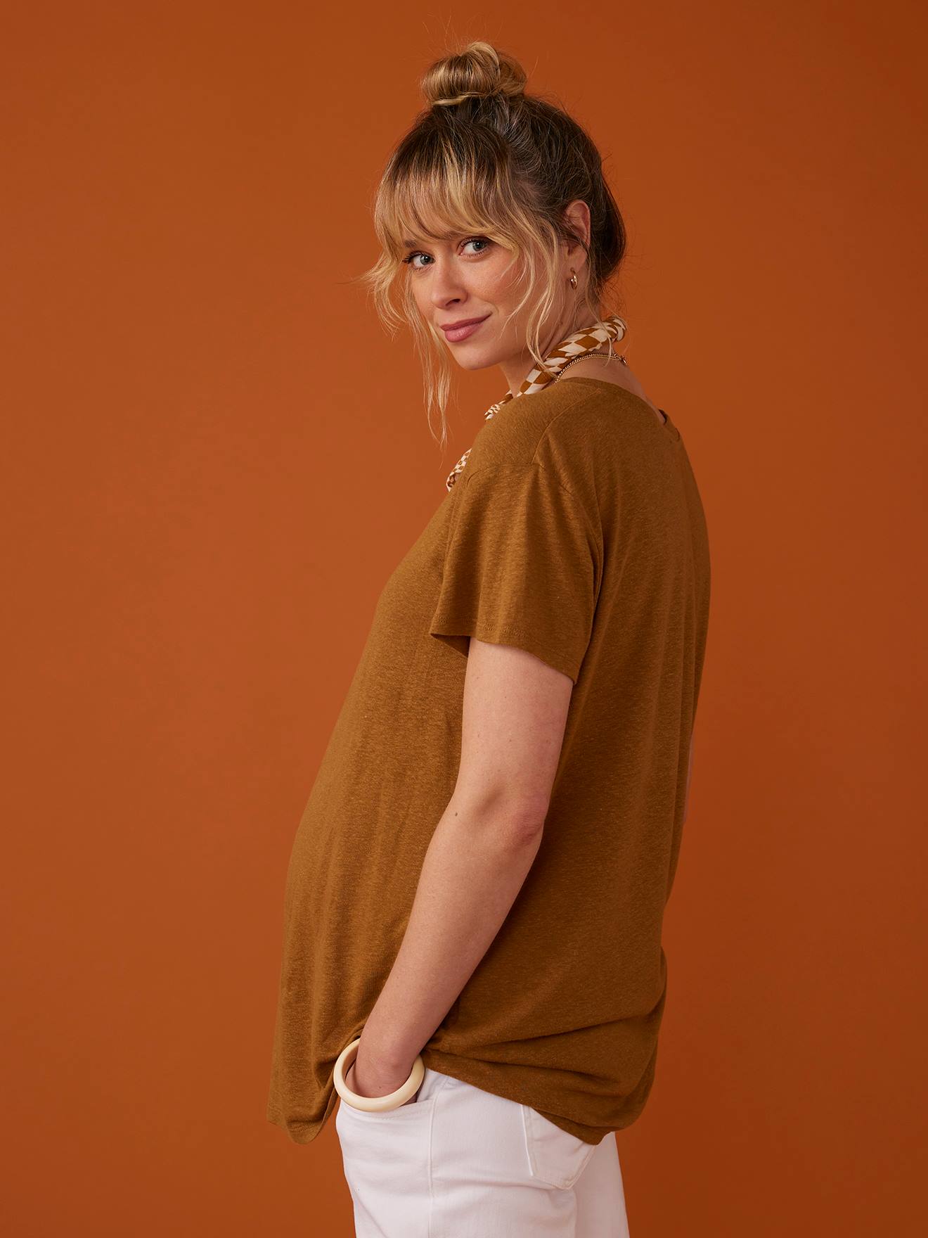 Envie de Fraise Umstands-T-Shirt mit Leinen ENVIE DE FRAISE - bronze