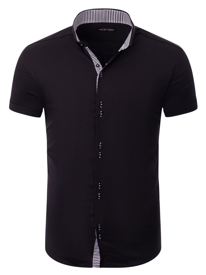 RESLAD Hemd Kurzarmhemd Elegant in schwarz günstig kaufen