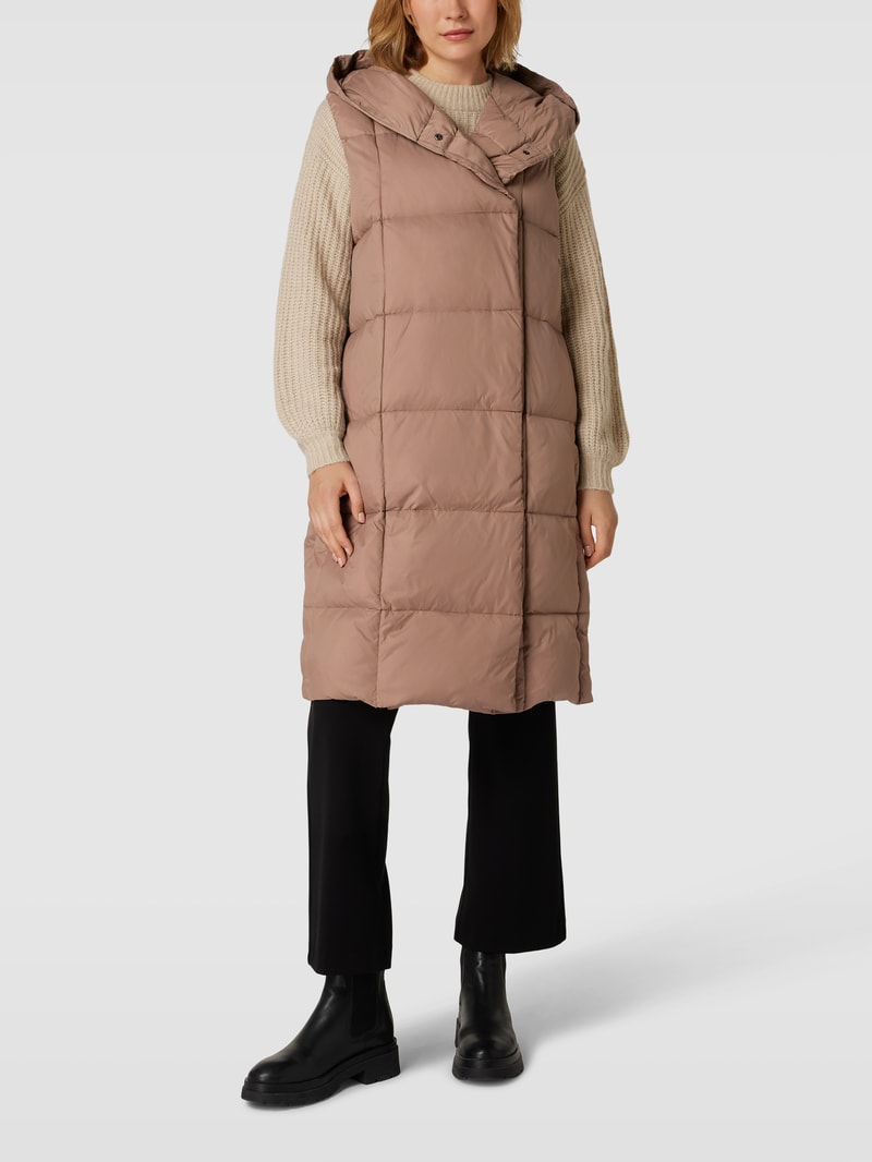 Steppweste mit Kapuze in taupe