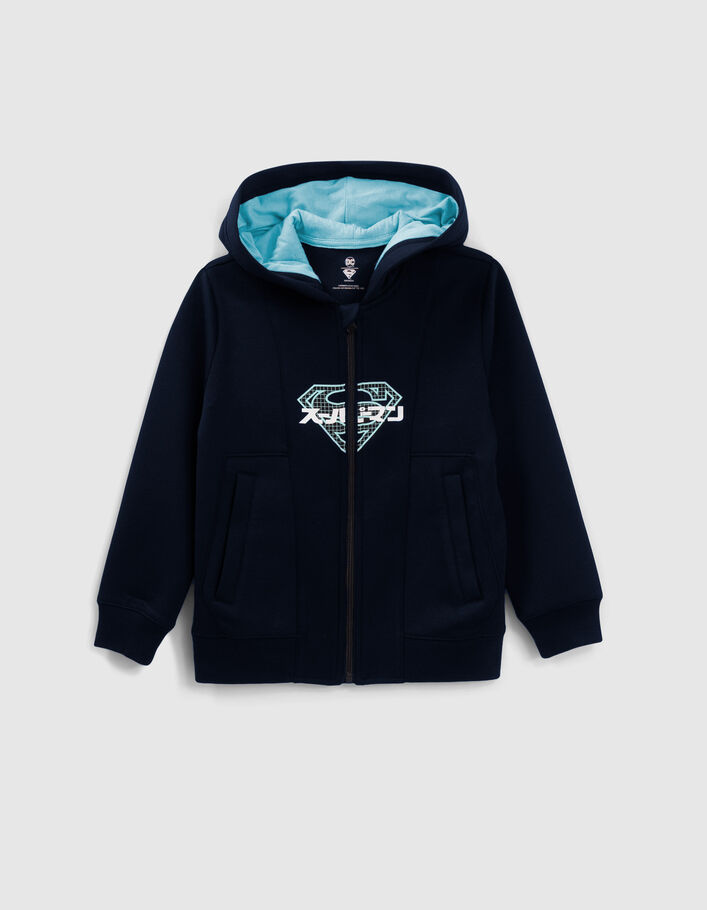 Cardigan marine zippé logo SUPERMAN garçon