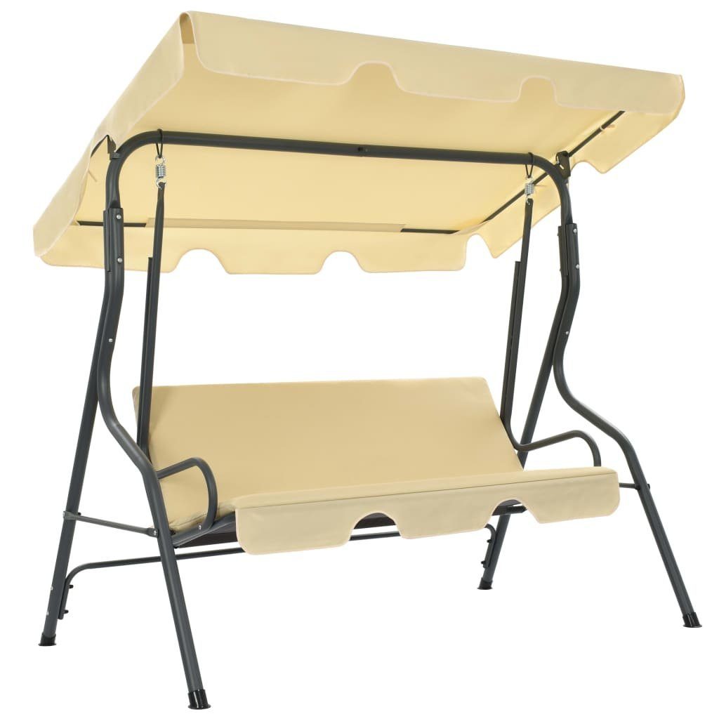 vidaXL Hollywoodschaukel Hollywoodschaukel Cremeweiß 170×110×153 cm, 1 tlg.