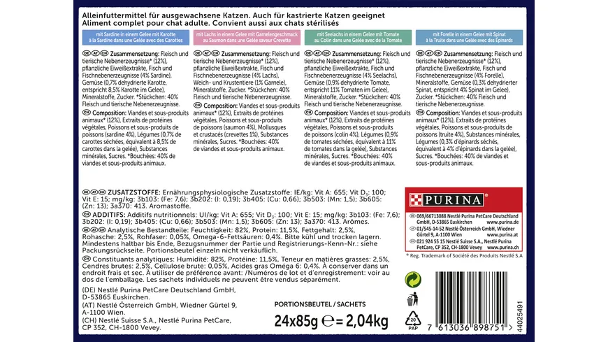 PURINA FELIX Sensations Gelees Geschmacksvielfalt aus dem Wasser 2040 g
