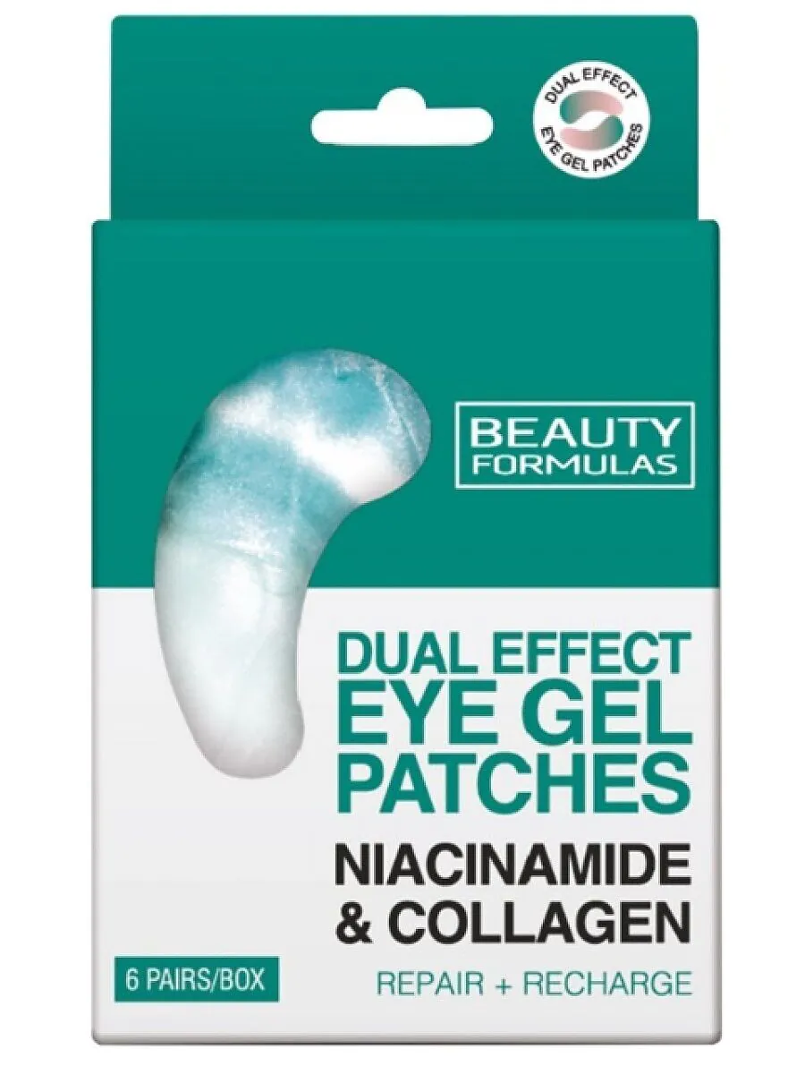 Patchs contour des yeux gel double effet Beauty Formulas Niacinamide et collagène