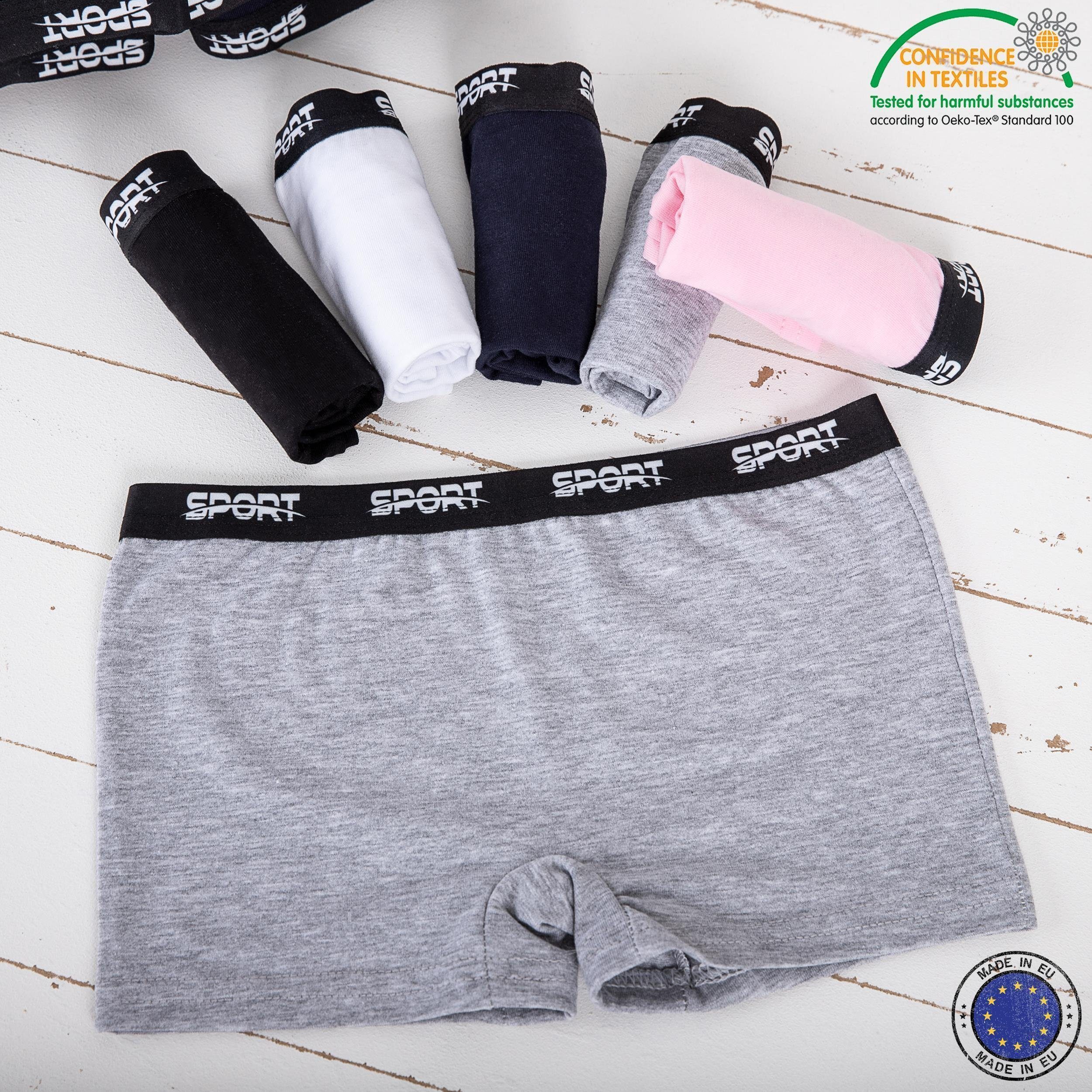 LOREZA Panty 10 Mädchen Pantys Unterwäsche Baumwolle - Sport Gummiband (Spar-Packung, 10-St)