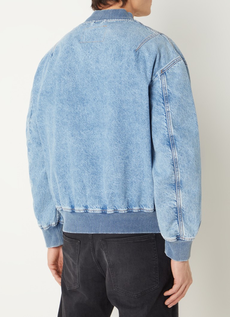 Giacca bomber in denim Diesel D-Vinz con tasche laterali