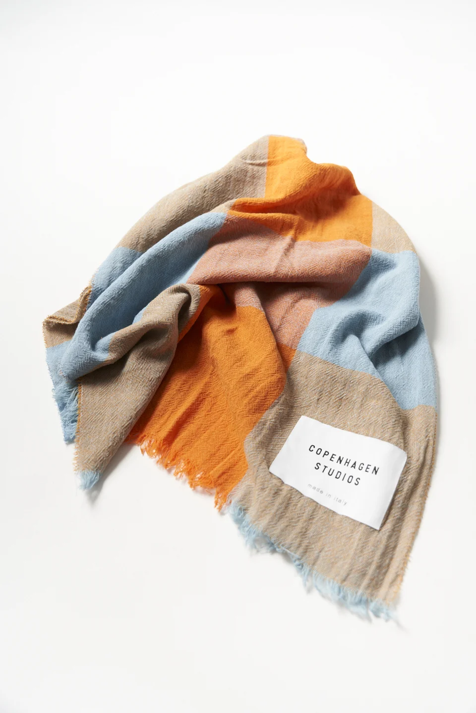 CPH SHAWL 7 cotton mix light blue/orange