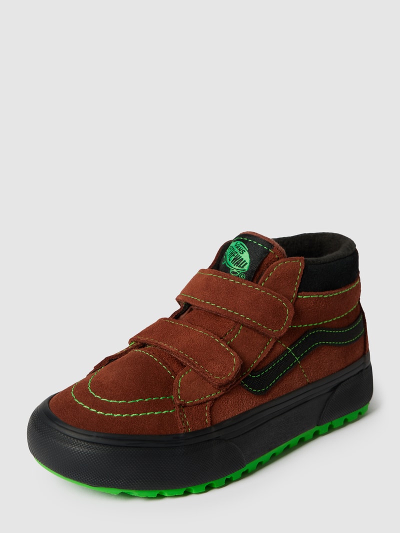 Sneaker mit Klettverschluss Modell 'SK8-MID' in cognac