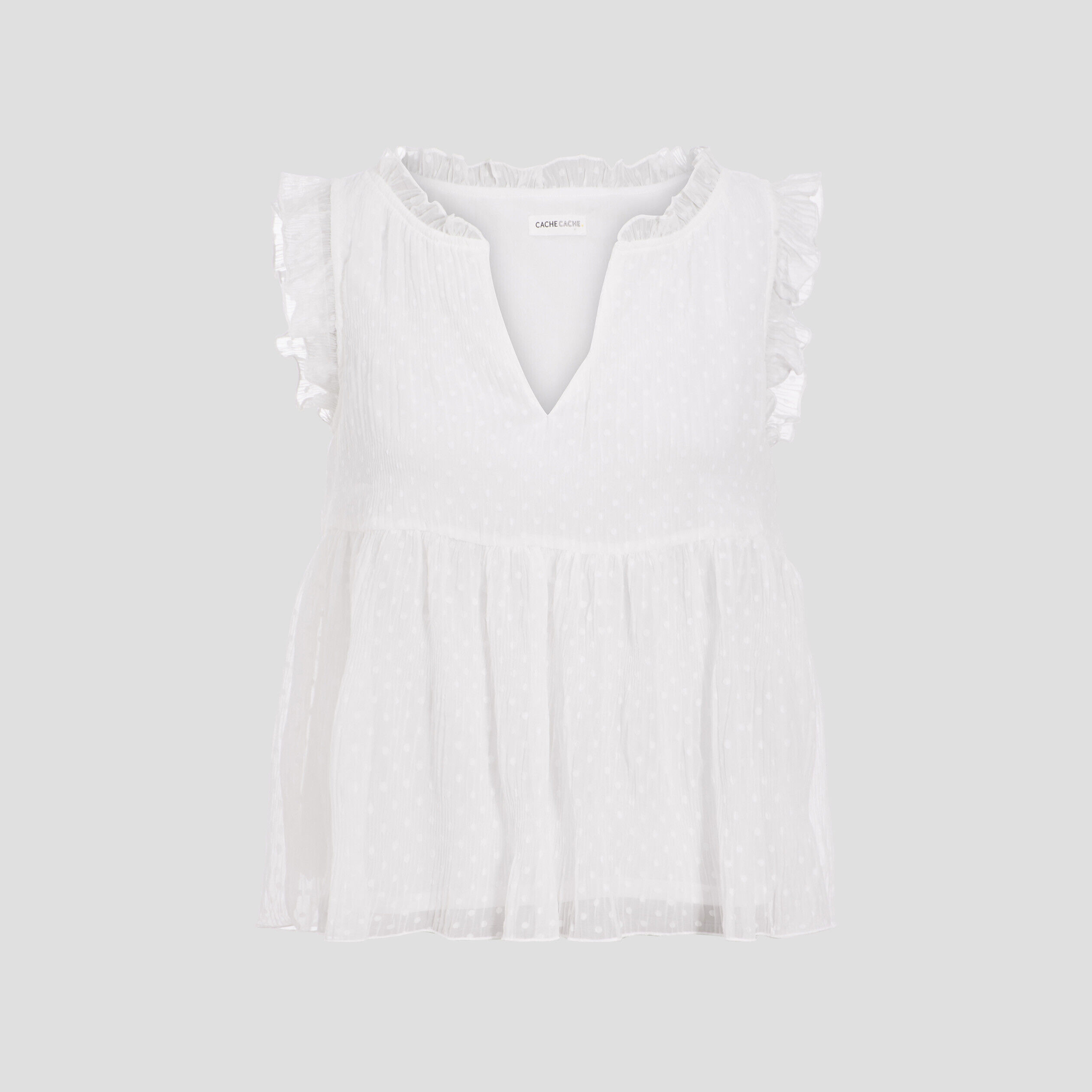 Blouse sans manches blanc femme | Cache Cache