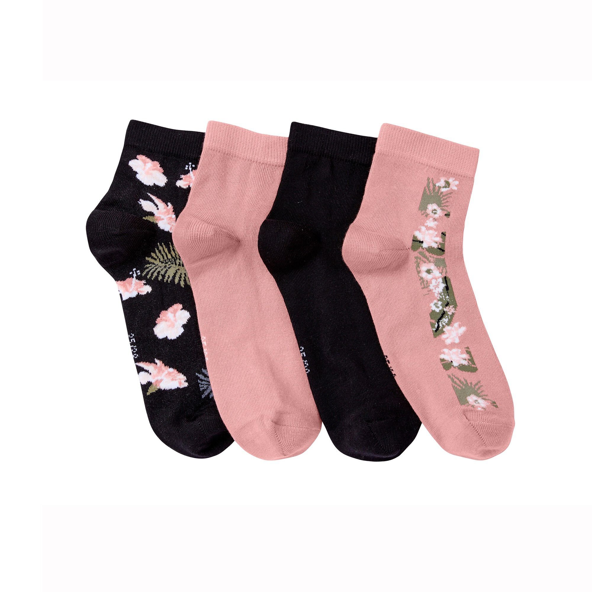 Socquettes motifs tropicaux assortis – lot de 4