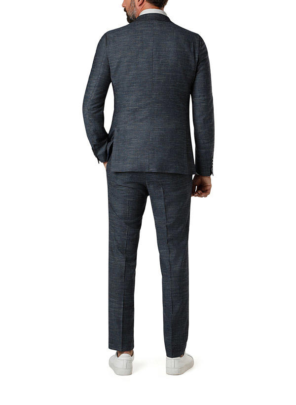 Strellson, Anzug mit Weste, Slim Fit, Wolle, blau meliert