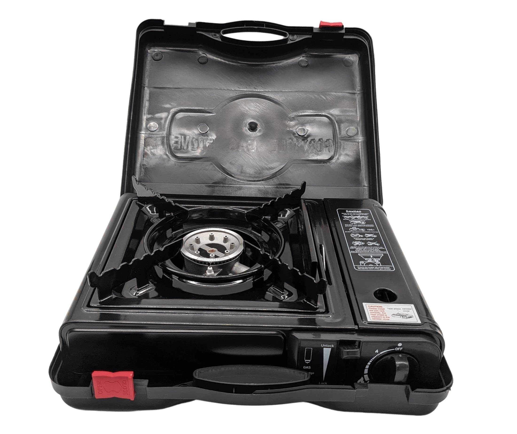 Morleos Gaskocher Campingkocher Gaskocher Outdoor Camping Piezo Kocher + 8x Gaskartusche, (2,2KW Kocher + Gas)
