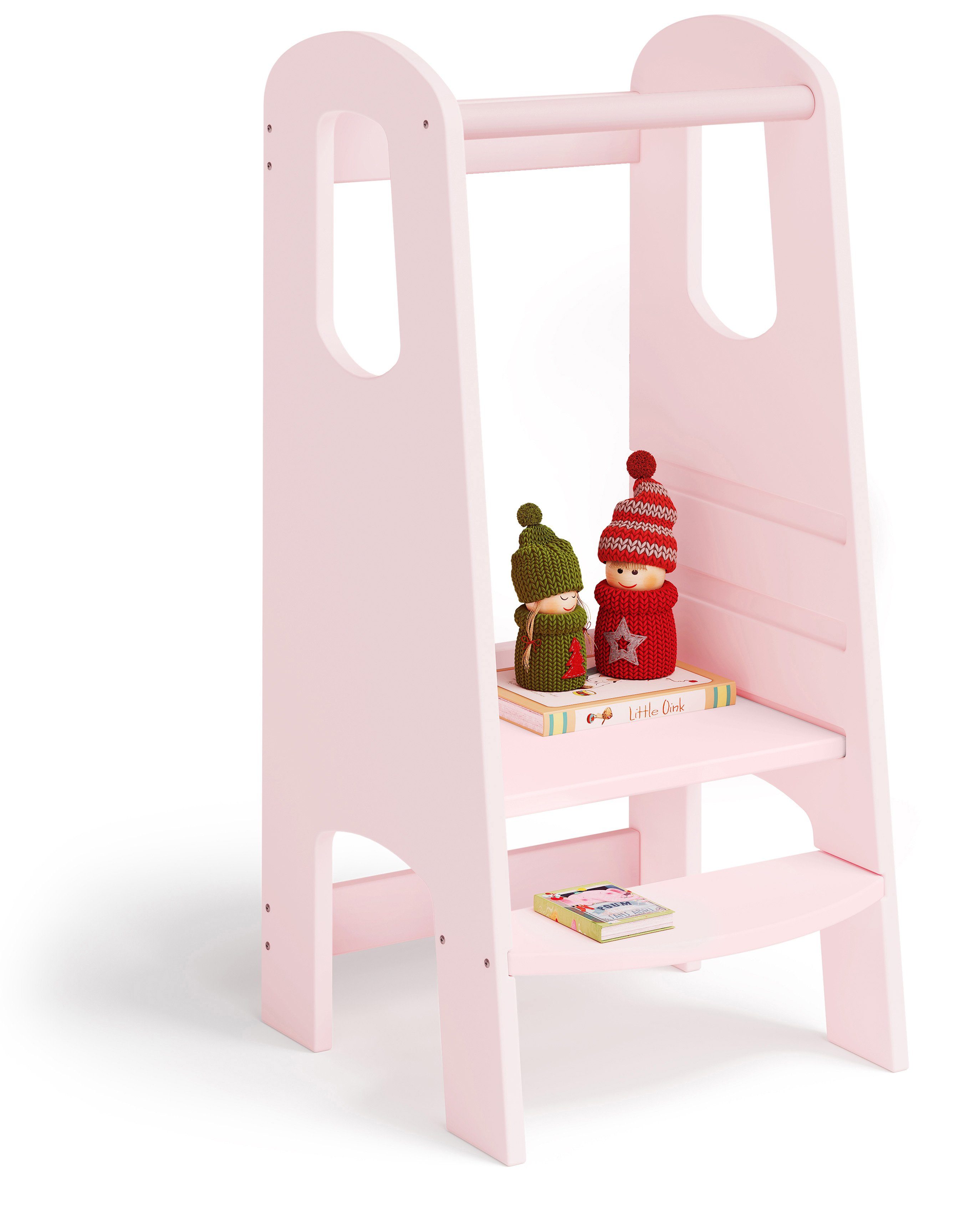 Bellabino Stehhilfe Lernturm Luni, 3-fach höhenverstellbar, aus Birke Sperrholz, rosa