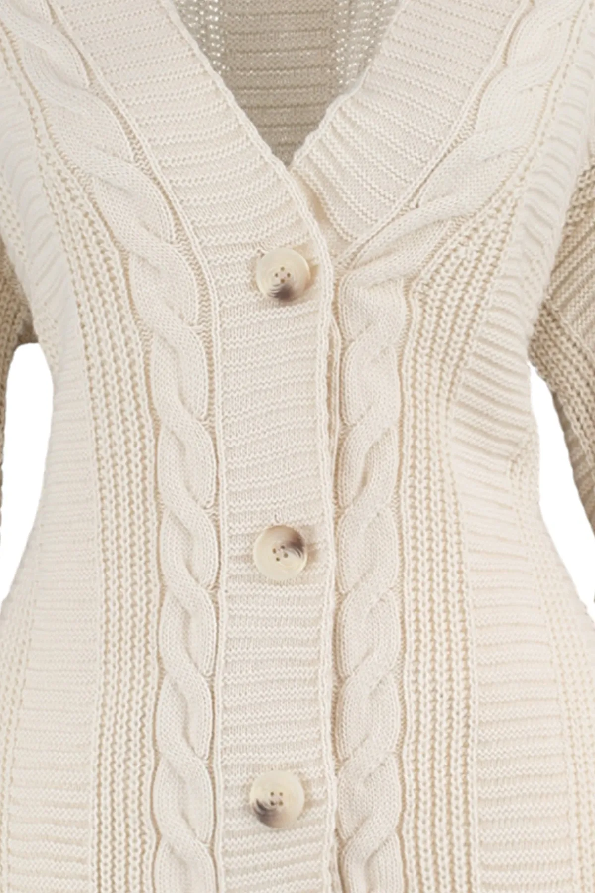 Trendyol Collection  Strickjacke mit steinfarbenem Strickdetail TWOAW22HI0176
