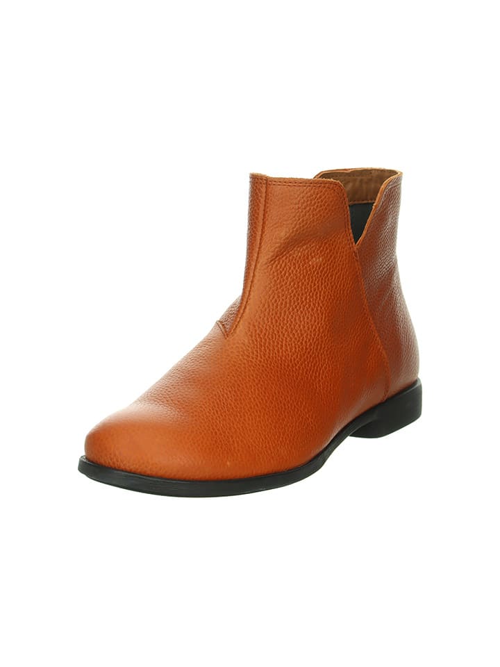 Think! Leder-Ankle-Boots in Hellbraun günstig kaufen