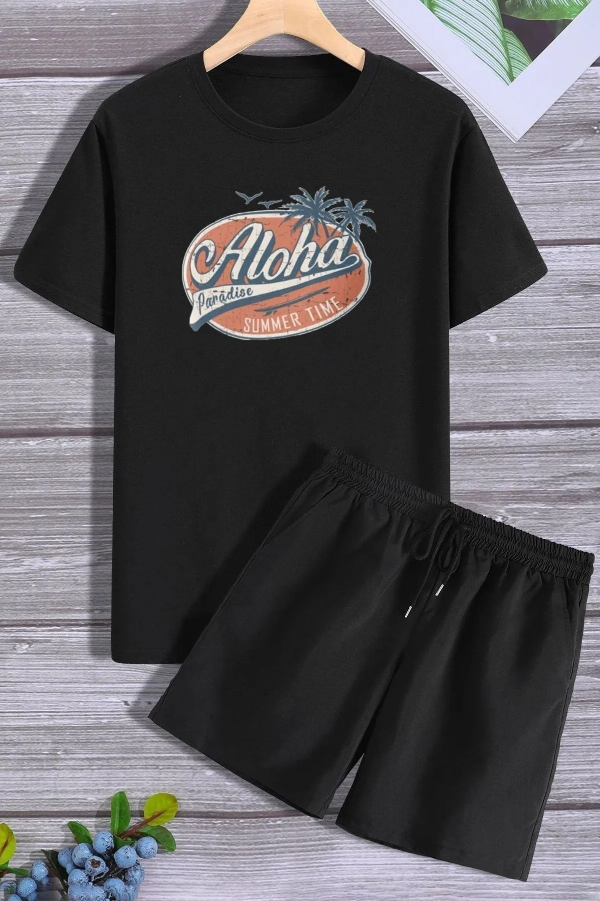 trendypassion  Aloha Shorts T-Shirt-Trainingsanzug-Set