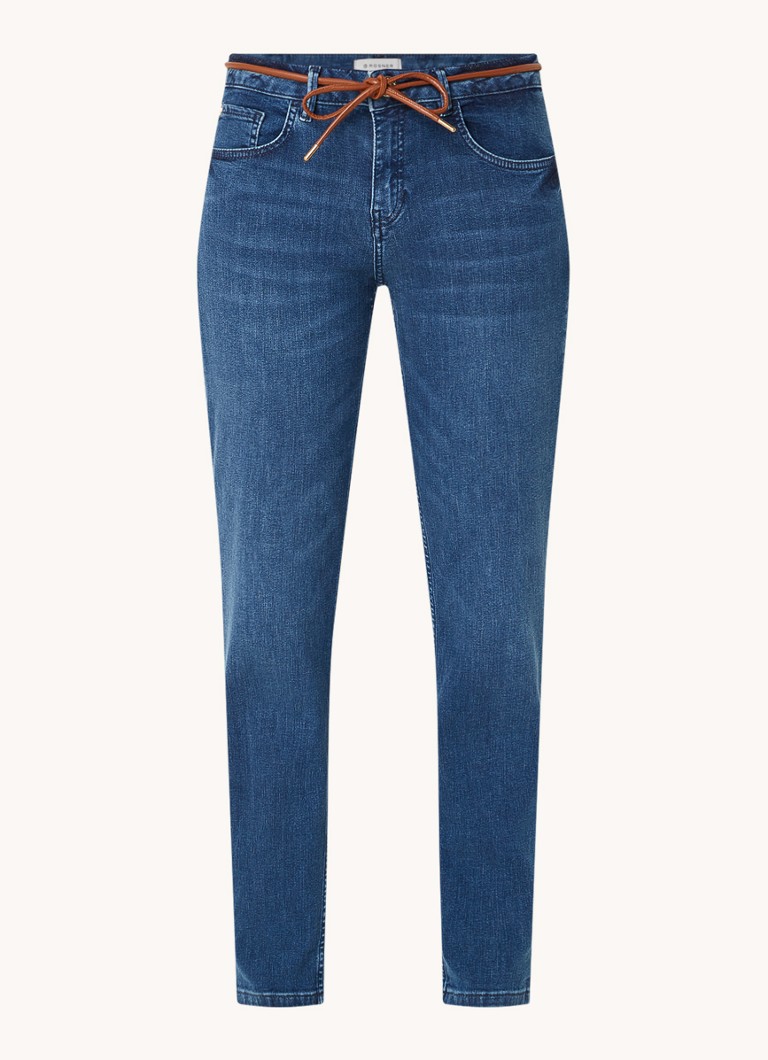 Jeans Jean Rosner Masha a vita media, vestibilità slim, corti, con laccetto in vita