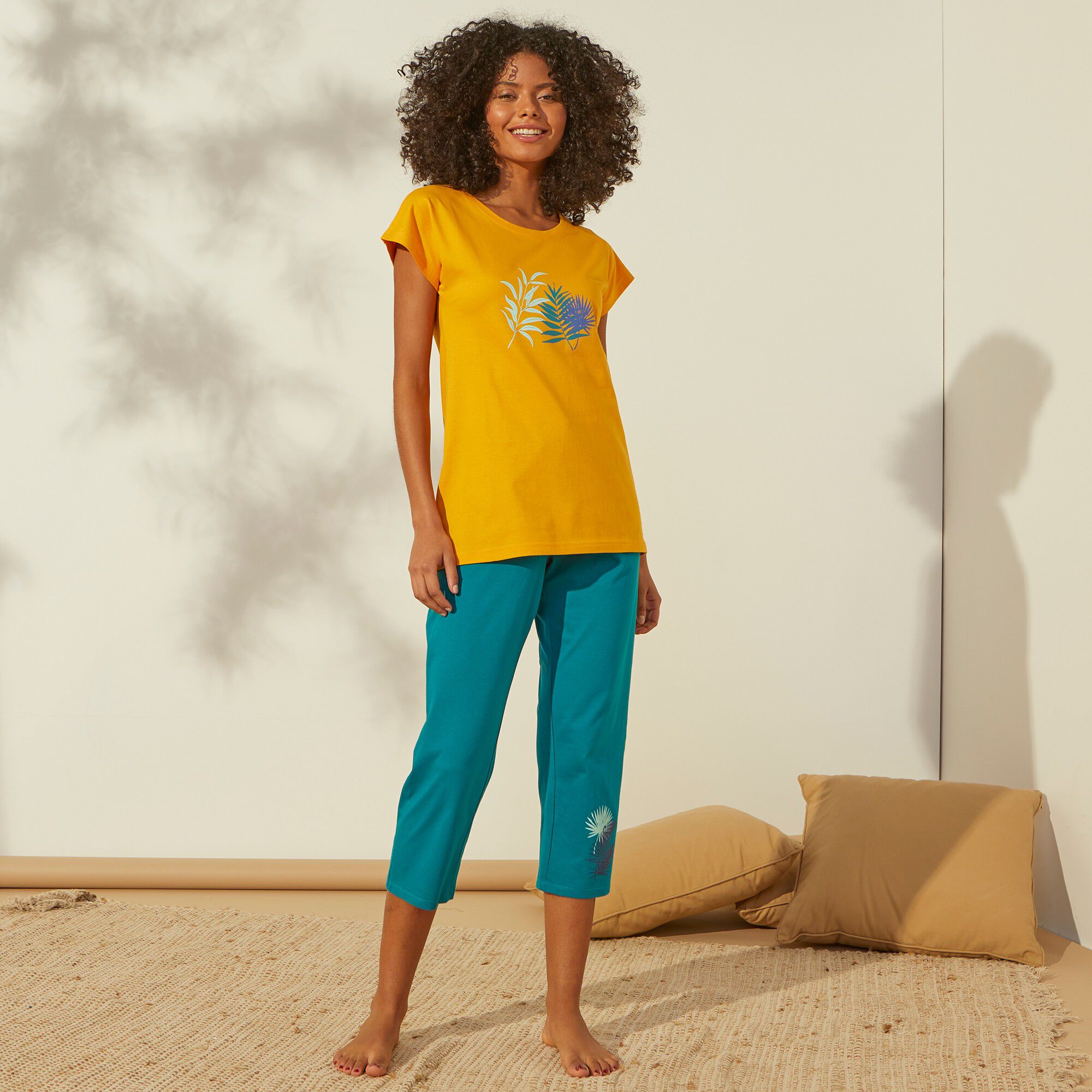 Tee-shirt de pyjama en coton manches courtes