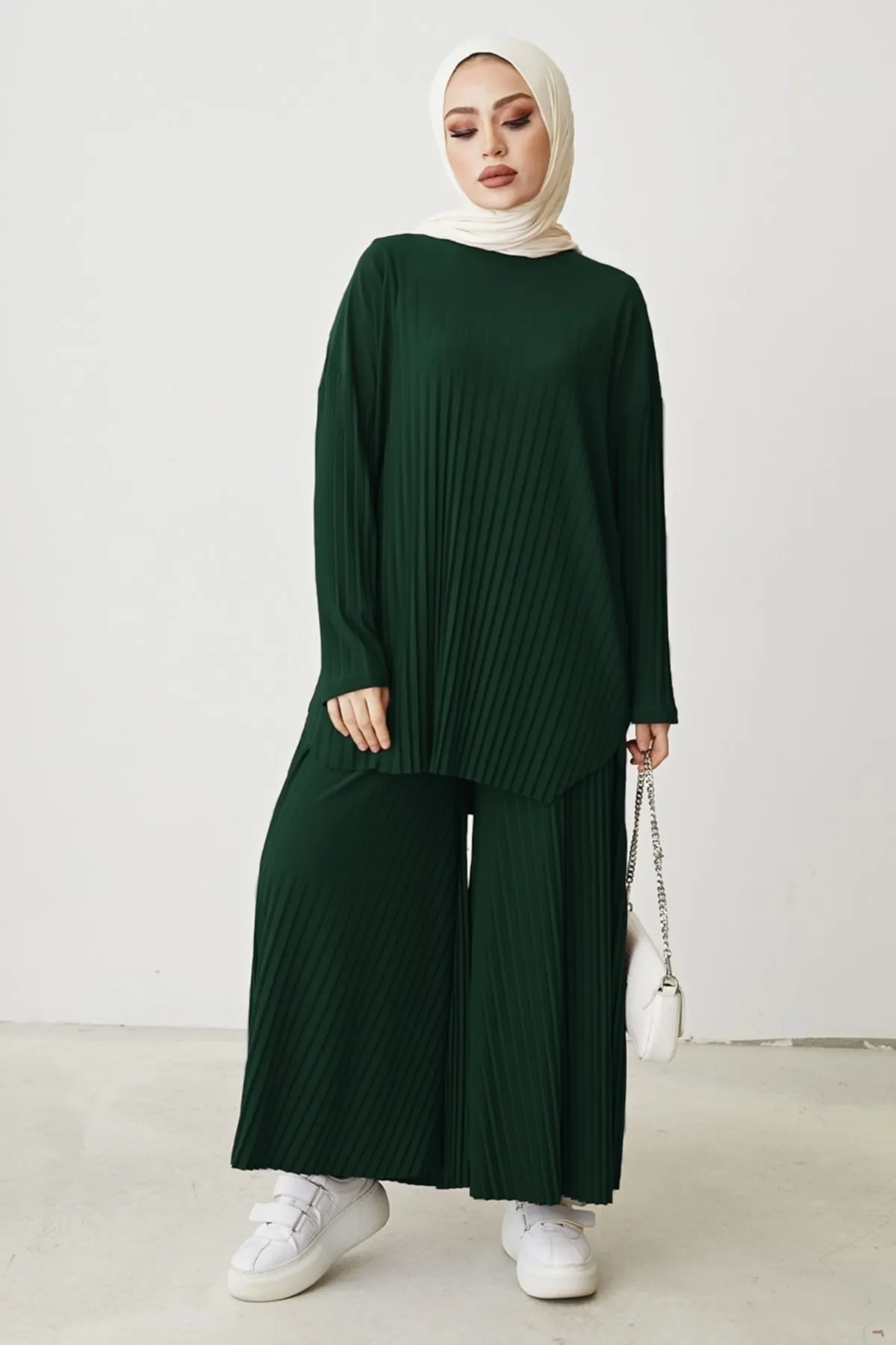 InStyle  Mila Faltenhosen-Tunika-Doppelset - Smaragd