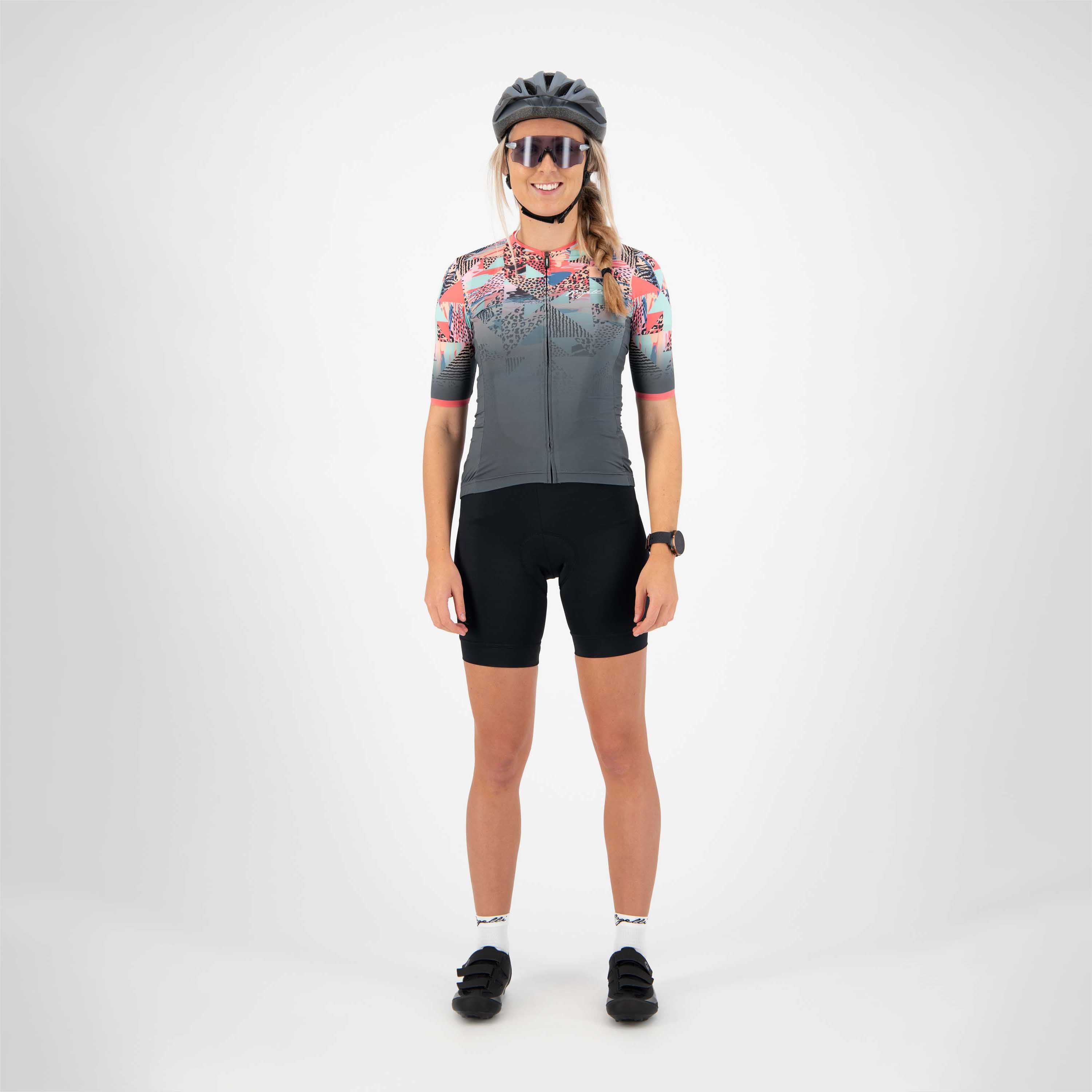 Rogelli Animal Blau/Koralle Damen Radtrikot Kurzarm