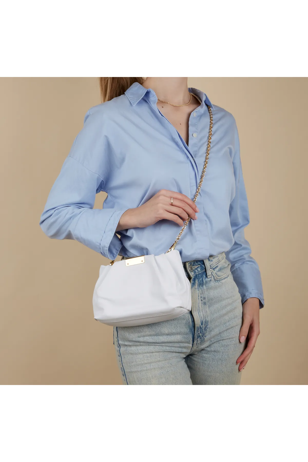 GIANNI CHIARINI  Damen Umhängetasche Weiß Bs-10655-fou-8