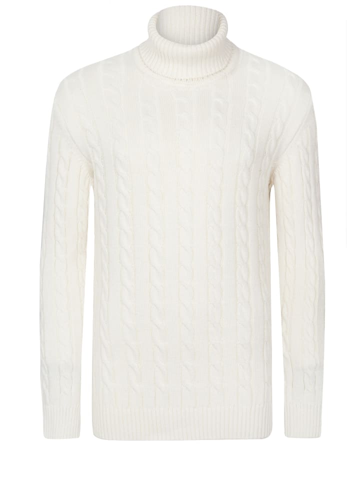 Felix Hardy Rollkragen Zopfmuster Pullover in Ecru günstig kaufen