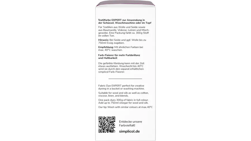 Simplicol Textilfarbe Expert Brombeer-Rot 150 ml