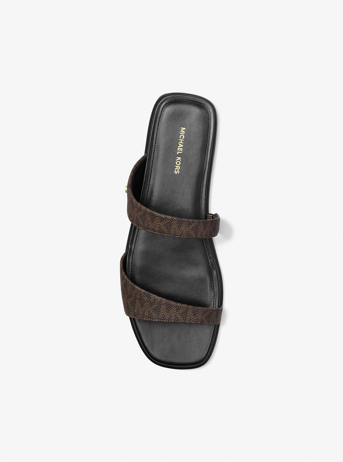 Jaida Signature Logo Flat Sandal - BRUN/BLK