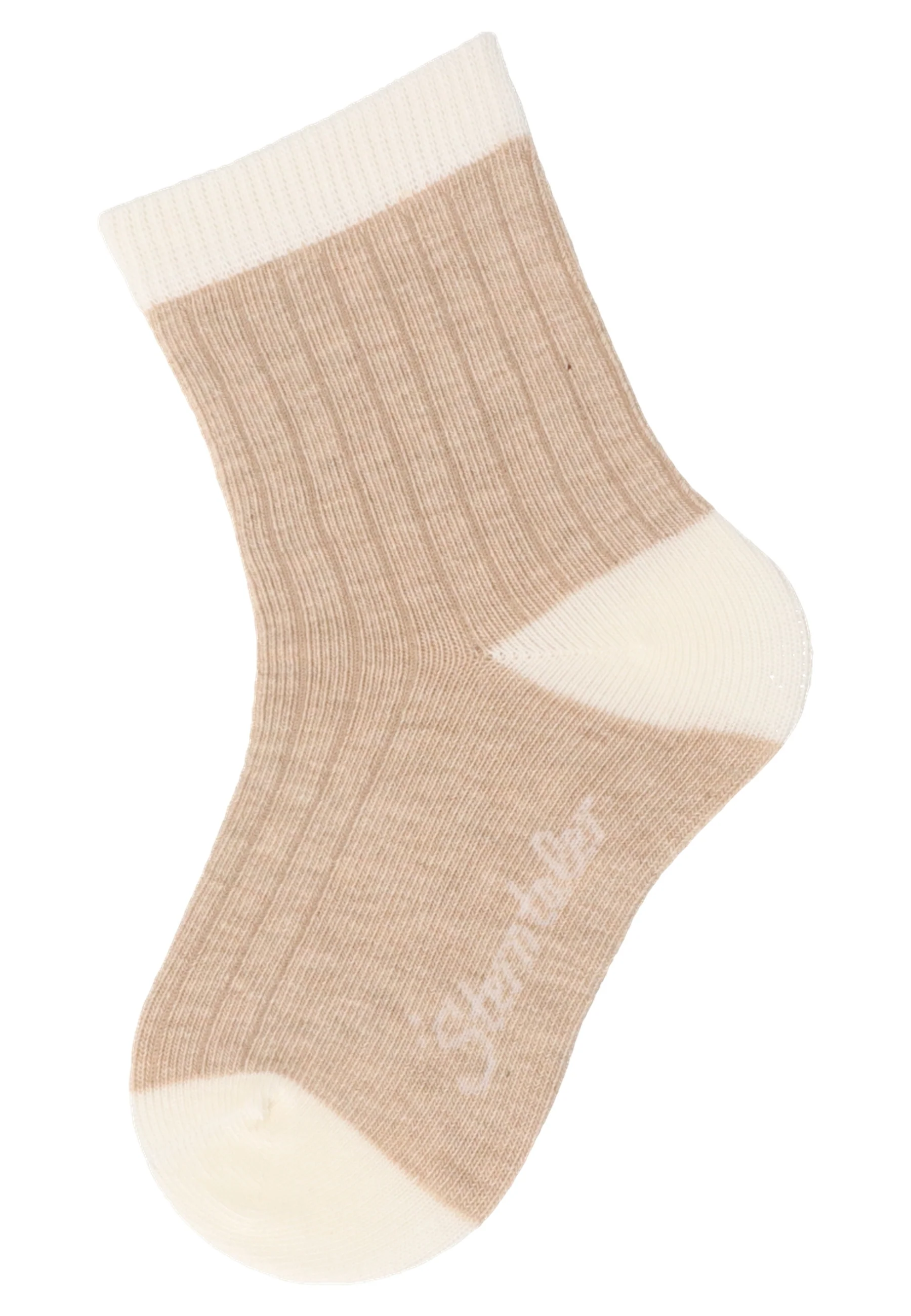 Socken im 4er Pack mit Rippenoptik in braun melange