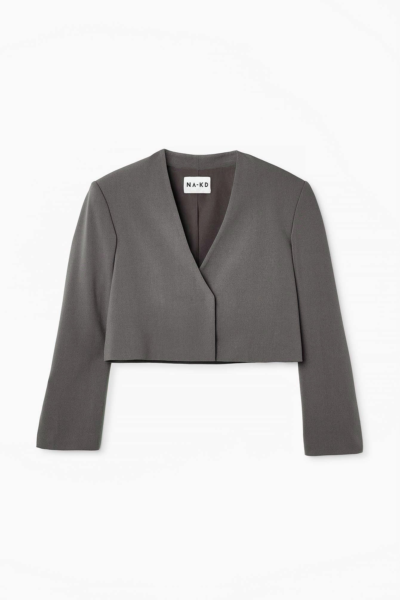 Crop-Blazer mit Wickeldetail
