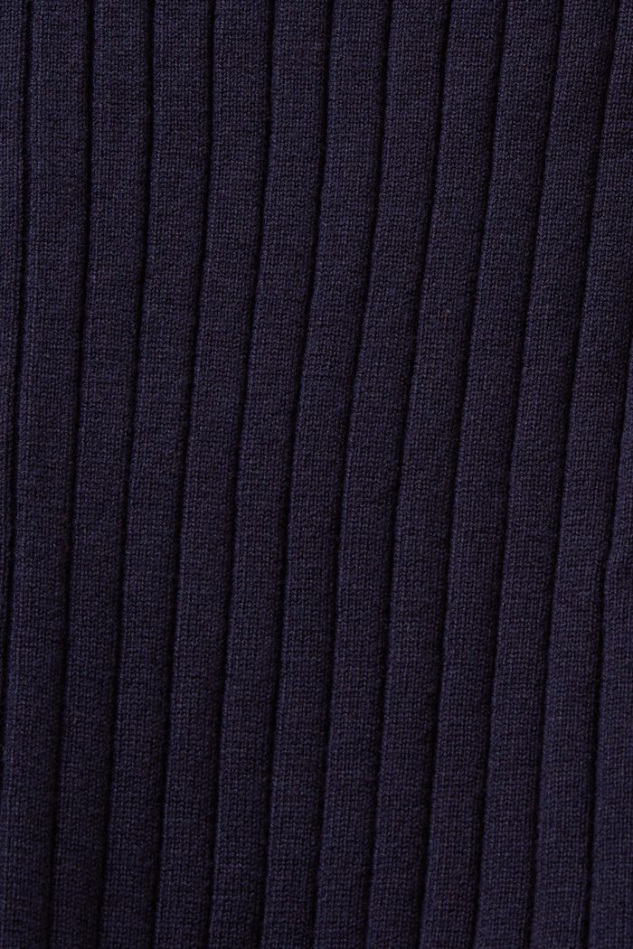 Rippstrick-Cardigan mit Zipper und Polokragen