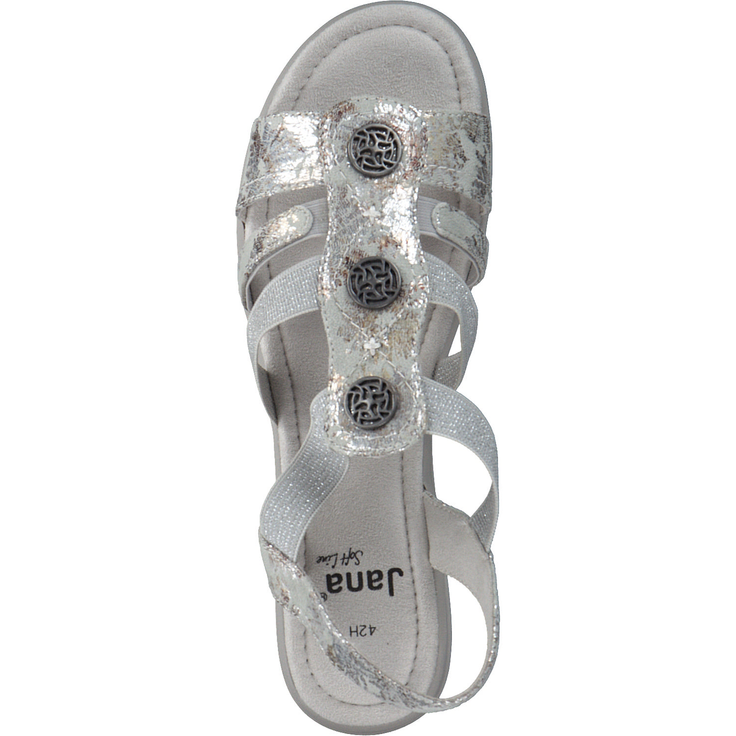 Jana Shoes 28165, Keilsandaletten, Damen, GREY/FLOWER