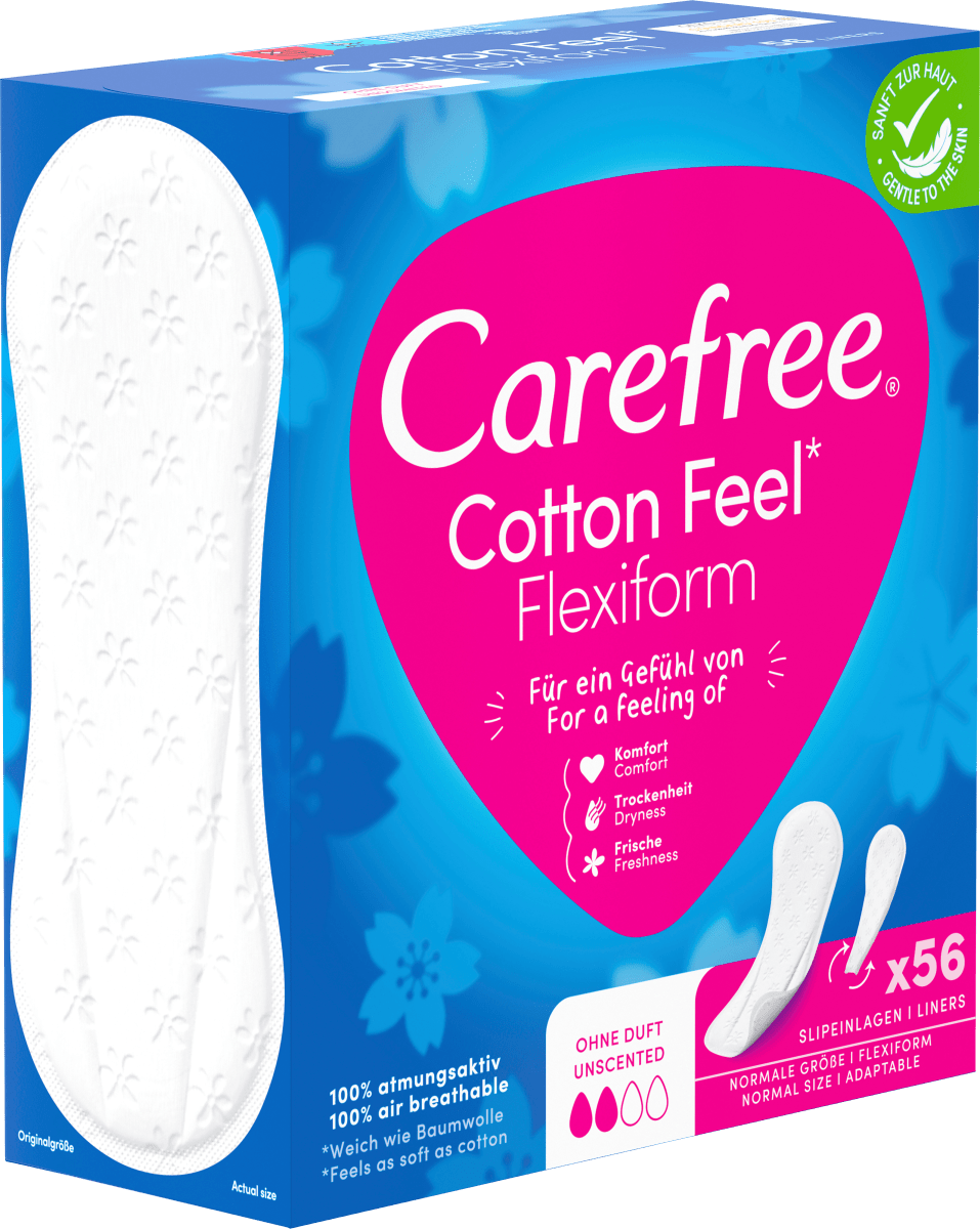 Slipeinlagen Cotton Feel Flexiform ohne Duft, 56 St